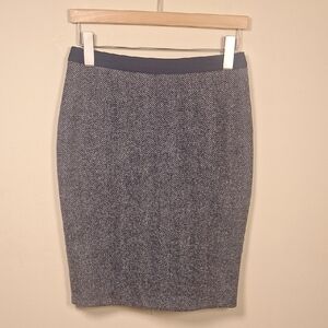 Boden British Tweed By Moon Herring Bone Print Wool Pencil Skirt Size 4P